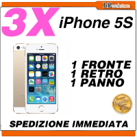 Pellicole per IPHONE 5S  - Kit 3X   1fronte + 1retro + 1panno - lucide 